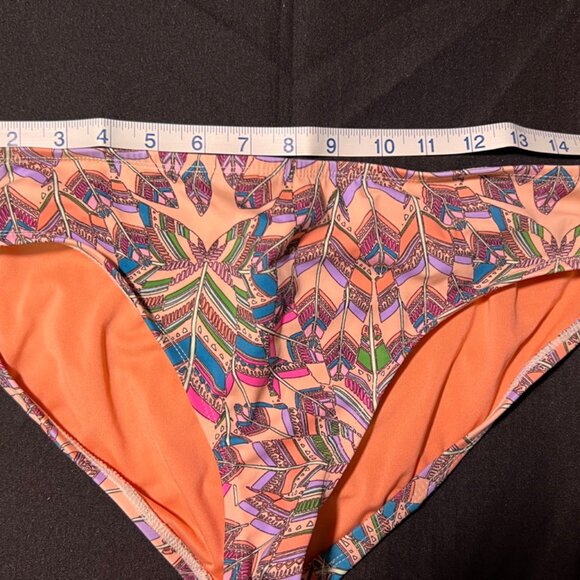Urban Sea‎ Sz XL Peach Floral Geometric Cheeky Bikini Swim Bottoms (D) - Picture 3 of 4